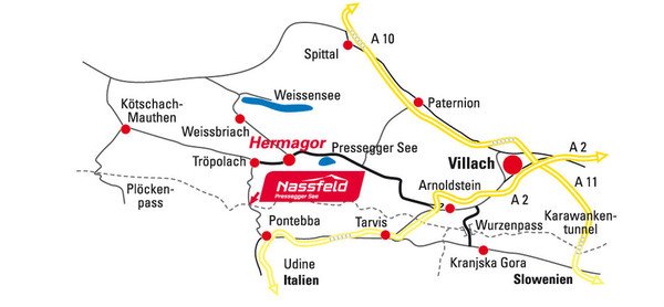 Location - Sonnenalpe apartments Nassfeld Nassfeld, Carinthia