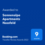 Booking.com award - sonnenalpe apartments